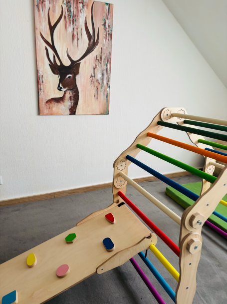 Bewegungsraum im OG - Mini Paradies Bewegungsraum mit Klettergeräten und Platz zum Toben – Mini Paradies Dansweiler
